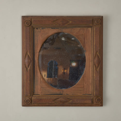 CARVED PINE FRAME WITH MIRROR